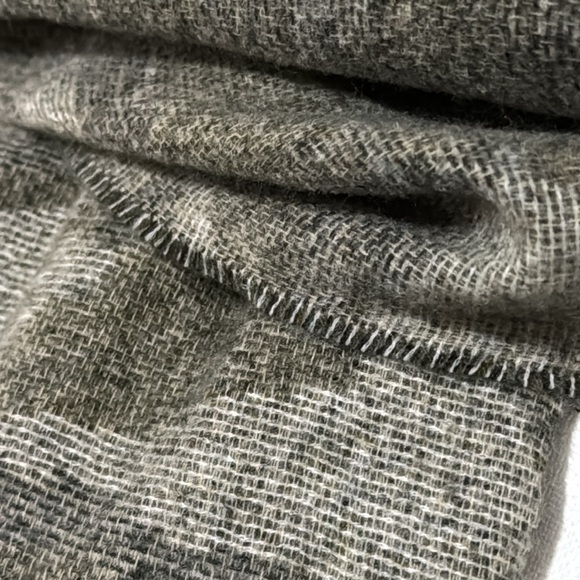 Large 77x28 Scarf/Wrap-Subtle Abstract Camo-Green/Gray-Raw Edge Fringe-Polyester - Picture 4 of 14